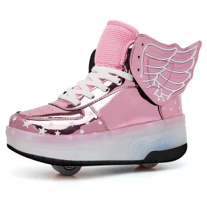 Professional Adjustable Skate Roller Shoes for Kids and Adults, Simple Design with Cleats, Boots Para Ruedas for Outdoor Sports