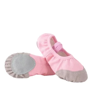 Professional Comfortable Elastic Canvas Dance Shoes for Girls Soft Ballet in Pink Red Black White Camel