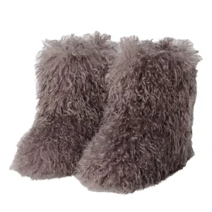 Professional Factory New Arrival Winter Faux Mongolian Fur Boots Rubber Sole for Kids Girls Toddlers