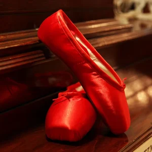 Professional High Quality Kids Girls Boys Child Satin Red Ballet Pointe Shoes for Sale