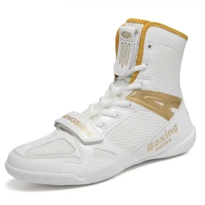 Professional Kids Boxing Sanda Shoes Free Fight Wrestling Training Boots Mesh Lining Leather Cross Border Design for Boys Winter