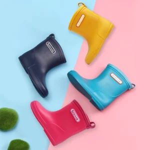 Pure Color Colorful Non-slip Kids PVC Rain Boots Waterproof Wellington Boots Cute Good Children Rain Boots for Child
