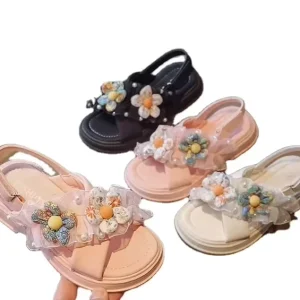 Pure Color Rubber Slides Sandals Summer Korean Style Comfortable Soft Sole Flat Shoes Anti-Slippery