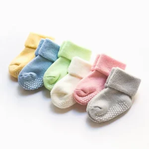 Pure Cotton 0-3 Months Anti Slip Baby Floor Socks With Thickened Baby Shoes Socks