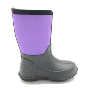 Purple Color Mid Calf Kids Neoprene Snow Boots