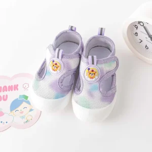 Purple Mesh Baby Walking Shoes Breathable Soft Sole Hook and Loop Casual Toddler Dropshipping