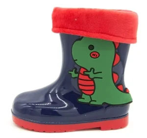 Pvc Boots for Children Rain Boots Waterproof Mid Calf Insulated Gum Boots Kids Removable Socks Soft Warm Rain Shoes