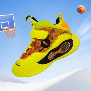QILOO Custom Boys’ Summer Mesh Sneakers Breathable Sports Basketball Kids Shoes for Autumn Winter with PU Insole