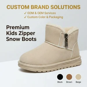 Quality Assured Kids Snow Boots Side Zipper Toddler Winter Shoes Warm Thermal Lining Suede Ankle Boots Factory Direct Sale