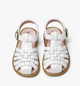 Quality Cowhide Braided Leather Summer Fisherman Sandals Anti Slip Kids Shoes for Toddler Girls and Boys Flat Outdoor Design
