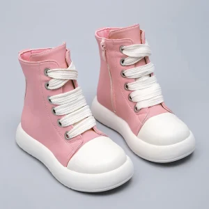 RTS Spring Autumn Kids Bootie Boutique Boots Children Fashion PU Leather Casual Boots Lace-up Lightweight Shoes Boys Girls