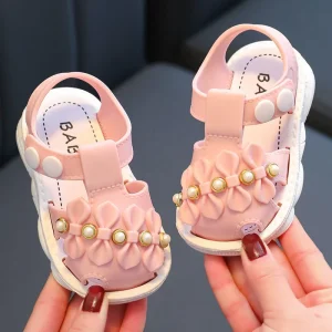 RTS Summer Girls Sandals for Toddlers and Babies Soft Bottom Non slip Outdoor Wear Children’s Closed Toe Shoes
