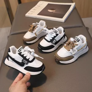 RTS Toddler Children Running Fashion Flat Shoes Casual Drawstring Design Sporty Chunky Sneakers for Kids