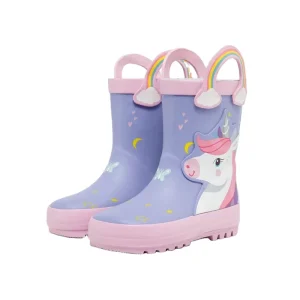 Rain Boot New Design Kid’s Girl’s Rubber Shoes Cartoon unicorn Waterproof Rubber Rain Kids Boots Shoes