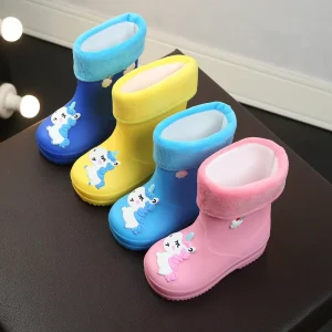 Rain Boots Kids Cute Cartoon Unicorn Printed Children’s Rubber Boots Waterproof Baby Water Shoes Non Slip Kids Rain Boot
