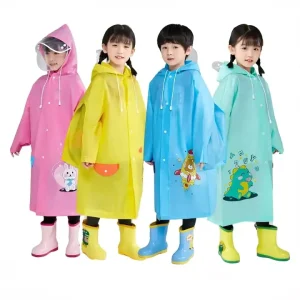 Ready to Ship Kids Eva Water Proof Rain Coat Lovely Cartoon Printed Long Rain Coat for Children Jas Hujan