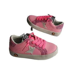 Real Leather Star Kids Sneakers Girls Casual Shoes for Children