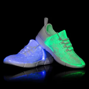 Rechargeable Luminous Fiber Optical Light up USB Glow in the Dark Kids LED Shoes Sneakers for Women Festivals Dancing