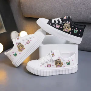 Retro Canvas Shoes for Boys Girls New Style Breathable Lightweight Anti Slippery Geometric Pattern Casual Dress Walking Shoes