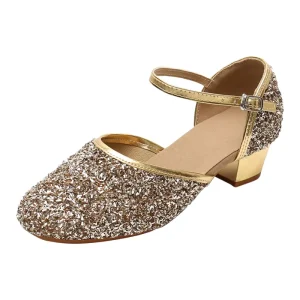 Rhinestones Latin Dance Shoes Salsa Ballroom Practice Performance Dance Shoes for Women