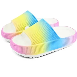 Rosyclo Cloud Slides Kids Toddler Boys Girls Non Slip Open Toe Super Soft Thick Sole Cushion Slide Sandals Gradient Pattern EVA