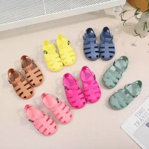 Rubber Colorful Kids Sandals & Slipper PVC Summer Shoes Removable Soft Insole Baby Jelly Shoes