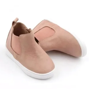 Rubber Hard Sole Toddler Shoes Kids Leather Winter Chelsea Boots for Toddler Girls