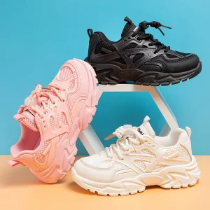 Rubber Soft Lightweight Children’s Mesh Footwear Breathable Big Kids Sneakers Spring Summer Boys’ Girls’ Sports Shoes