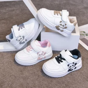 Rubber Sole School Shoes for Kid Designer Kids’ Sport Shoes Cartoon Printing White Sneakers for Children
