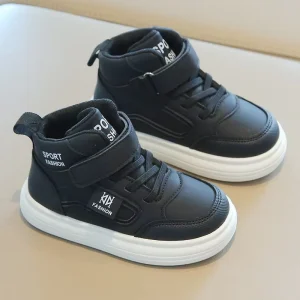 Running Casual Sneakers Breathable Winter Unisex Lace up PU Upper Flat Children’s Fashion Shoes