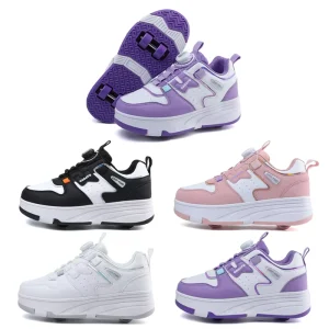 Safe and Durable Outdoor Roller Shoes with Hidden Wheels for Girls and Boys Roller Skates Shoes 2 in 1 Children Roller Shoes
