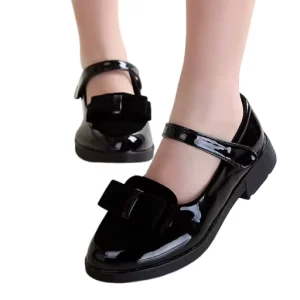 School Children Student Shoes Flat Square Root Girls Casual Shoes Dress Shoes Kids Girls Soft Buckle Type Children’s Footwear