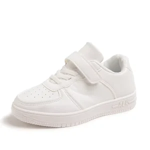 School Kids Shoes Leather Soft Sole Little White Shoes Boys Casual Board for Girls Pure Black Running Shoes