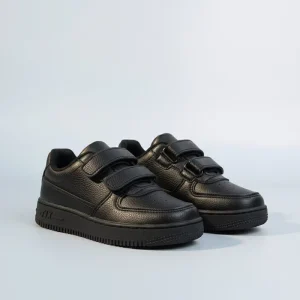 School Sports Shoes Artificial Leather Upper Children Preppy Style Classic Low top Lightweight Black Slip on Sneakers