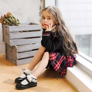 School Type Black Children’s Shoes New Arrivals College Style of Children’s Dress Shoes Luxury Girls Shoes Kids Princess Wedding
