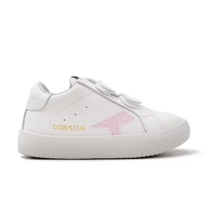 School Type Casual Kids Trendy Sneaker Children’s White Sports Shoes Leather Fashion Star Custom Print Shoes for Girls