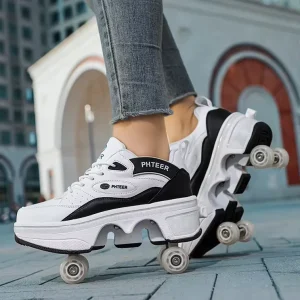 SeeMore Removable Wheels Shoes Sport Kids Walking Shoes Children Kick Out Speed Sneakers Wheels Retractable