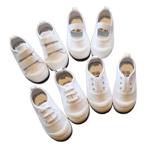 Shaki Trendy Canvas Shoes for Medium and Large Children Little White Soft Sole Cloth Shoes
