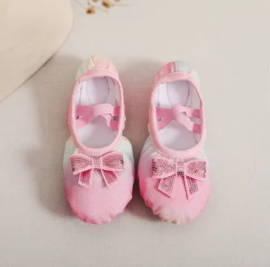 Shoe Ballet Shoes Glitter Split-Sole Dance Slippers Kid Girls Adult Canvas Ballet Dance Practice Shoes