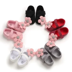 Shoes for Toddler Baby Girl 6 to 12 Months Soft Sole Breathable Lovely Flower Princess Prewalker Baby Shoes
