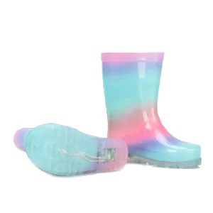Silver Pink Stars Waterproof Rainboots Glitter Platform Heel Knee-High 100% PVC Four Seasons Children Kids