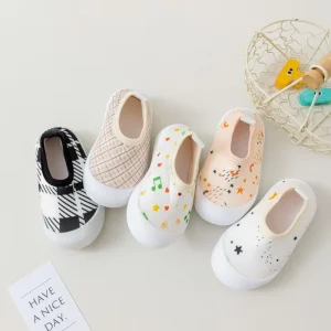 Simple Design Plaid Ankle Mesh Fabric Children’s Shoes Various Styles Comfortable Baby Socks Home Non slip Wear resistant Floor