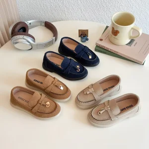 Simple New Style Children’s Fashionable Versatile Loafers Girls Medium PU Shoes Autumn Baby Casual Shoes