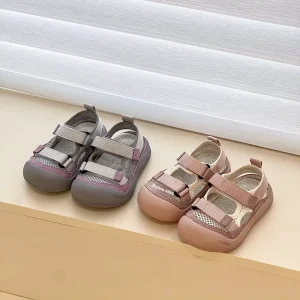 {Size 1630} Unisex Childrens Shoes Summer New Arrival Closed Toe Sandals Breathable Microfiber Leather Velcro Shoes