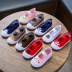 Size 21-30 Cute Children Girl Canvas Sneakers Animal Print Kids Casual Shoes