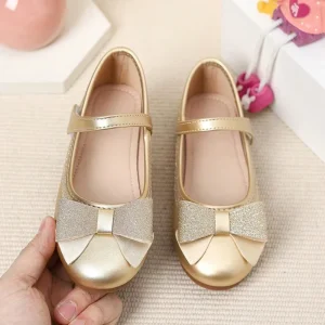 Size 21 36 Kids Shoes Princess Party Dance Shoes Fashion Gold Color Girls Shoes