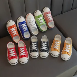 Size 23 34 Children Shoes Spring Autumn Kids Casual Shoes Sweet Cute Bow Breathable Sneakers Latest Girls Canvas Shoes