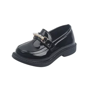Slip On Loafers School Children Kids Dress Shoes Anti Slip Casual Dress Leather Children Shoes for Girls