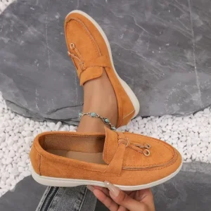 Slip on High grade Canvas Upper Breathable Tassel Loafers Women’s Shoes New European American Style Large Size 43 Small