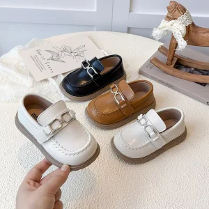 Small British Style Dress Shoes for Girls Children’s All Season JK Performance Single Layer Shoes Black Spring Autumn